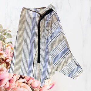 TELA Skirt Italian Minimalist Cottagecore Cotton Blend Layered Belted Sz XXS EUC